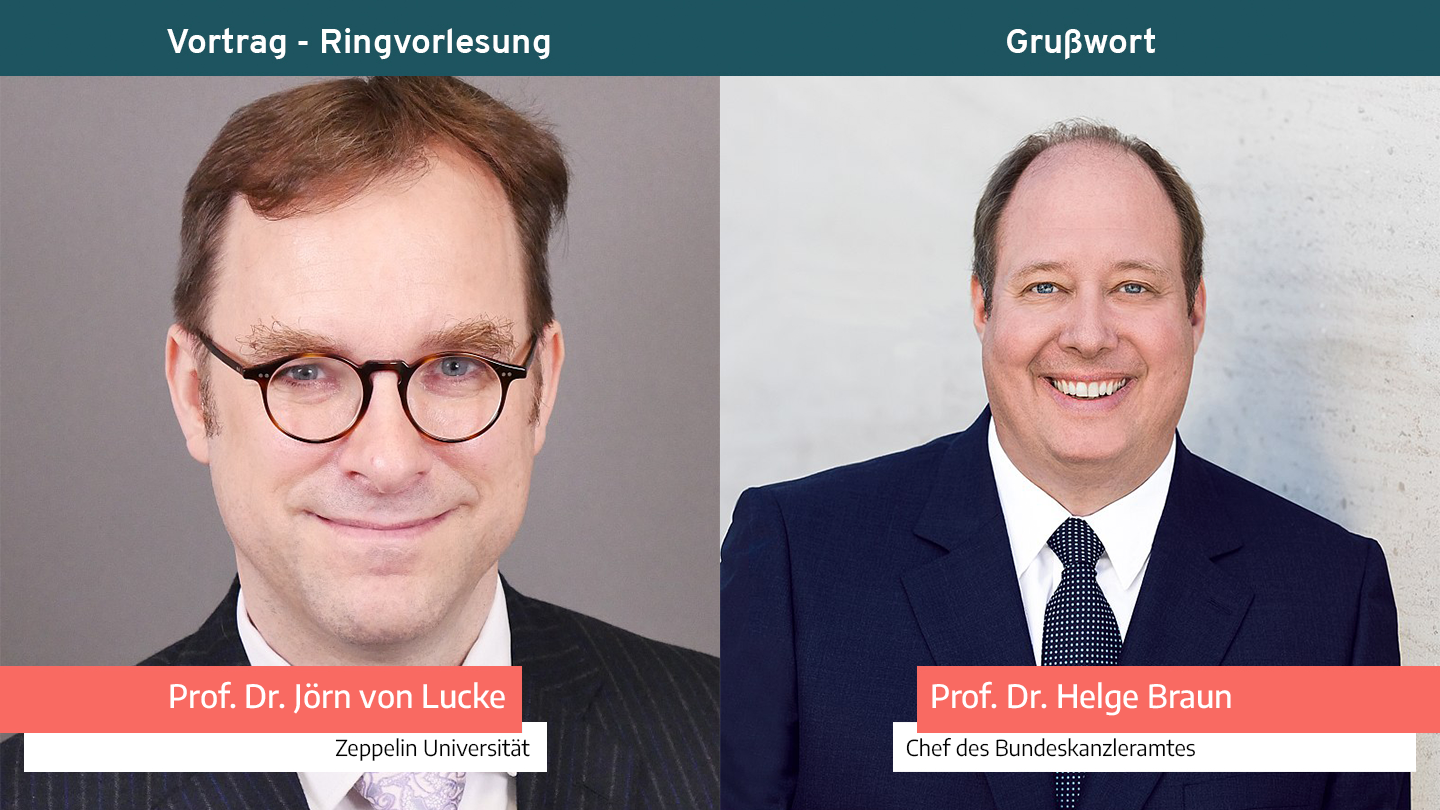 Portraitfoto von Prof. Dr. Jörn von Lucke und Prof. Dr. Helge Braun.