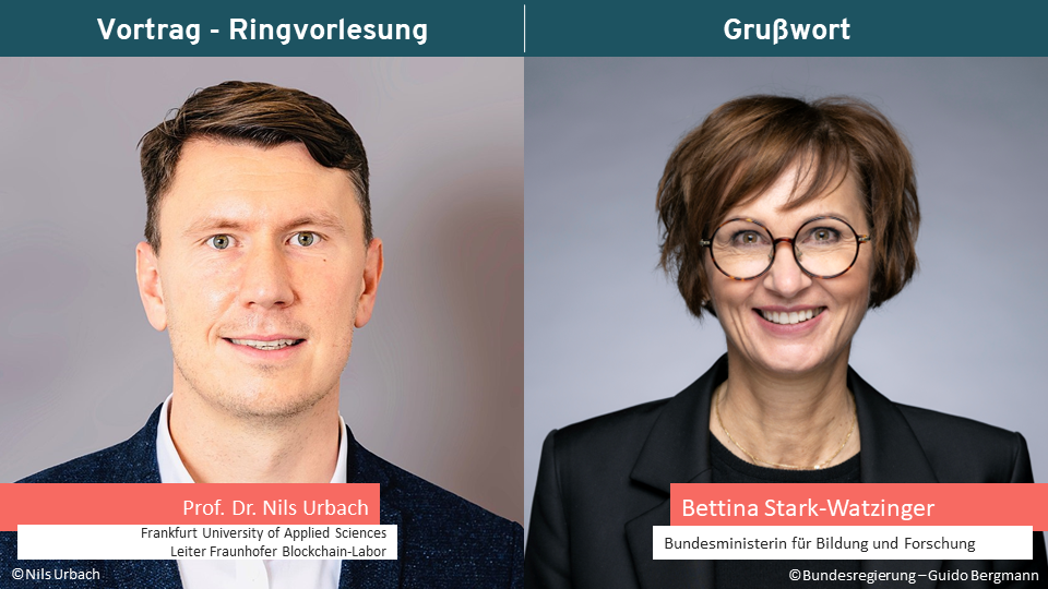 Portraitfoto von Prof. Dr. Nils Urbach und Bettina Stark-Watzinger.